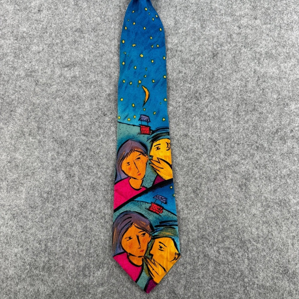 The Beatles Do You Want To Know A Secret Silk Tie Blue Graphic Art 1992